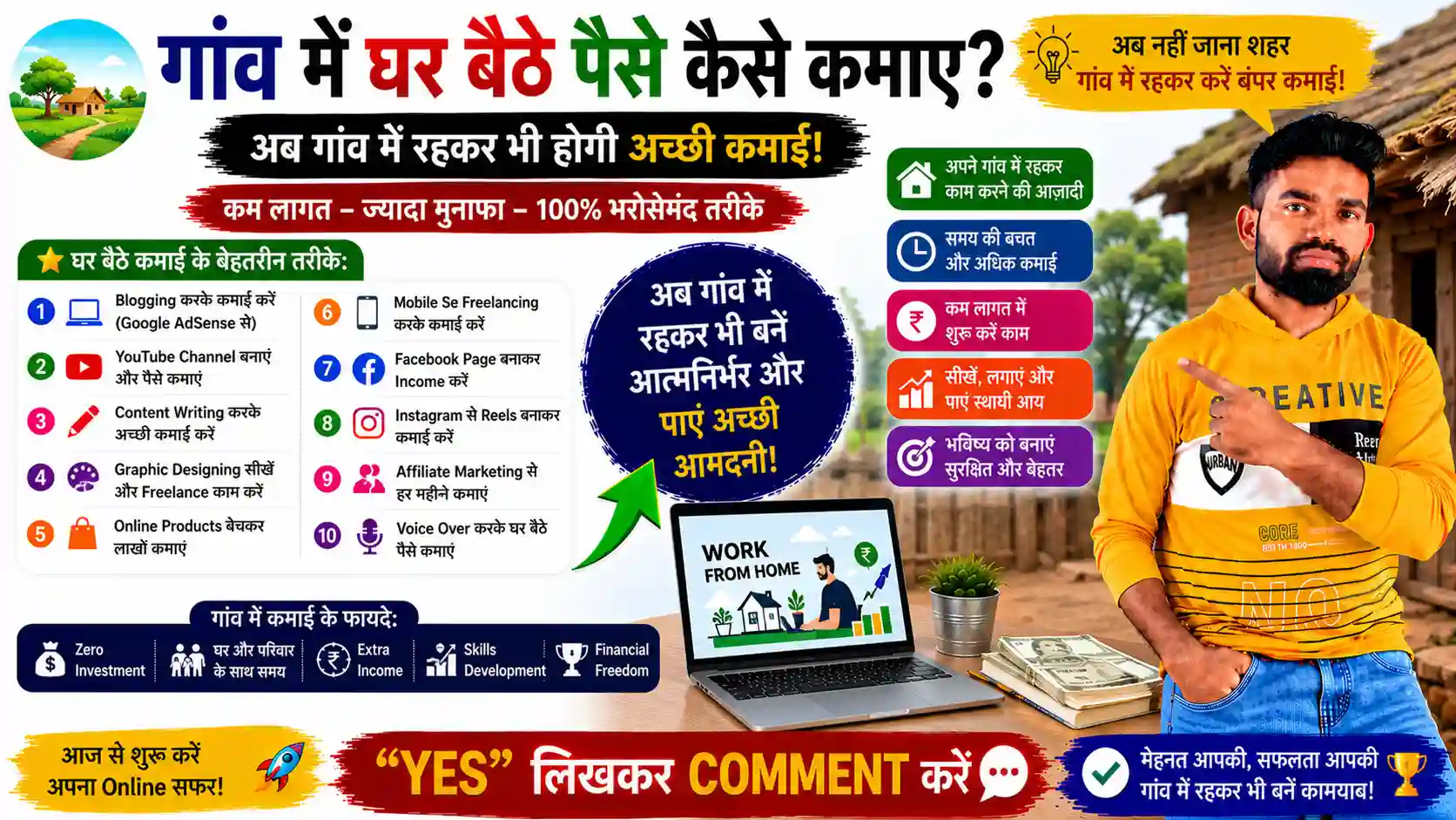 गांव में घर बैठे पैसे कैसे कमाए