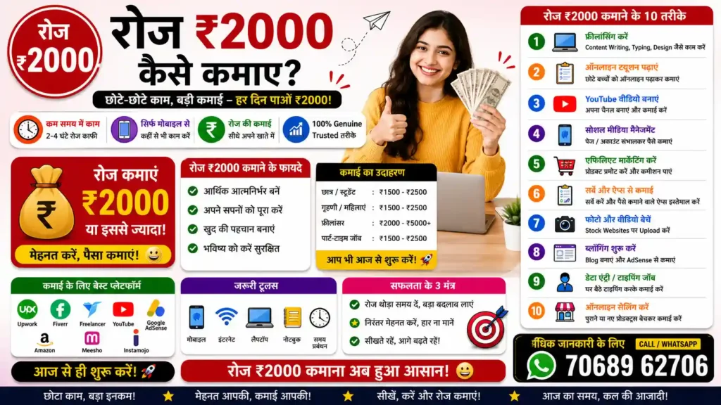 रोज ₹2000 कैसे कमाए