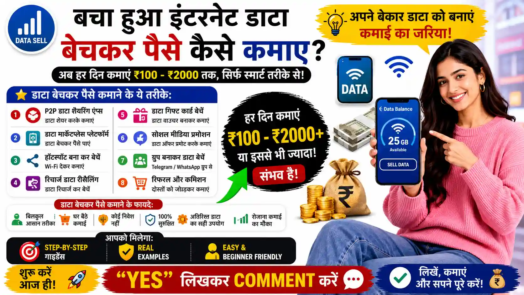 बचा हुआ इंटरनेट डाटा बेचकर पैसे कैसे कमाए - Top 10+ Data Bechne Wala Apps